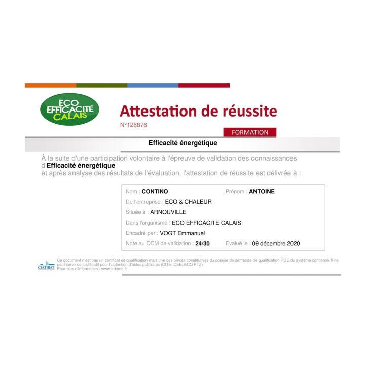 Attestation de réussite Île-de-France